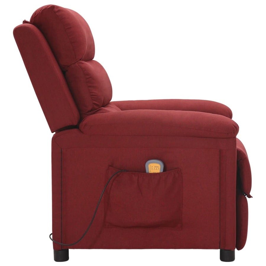 Massagestoel Stof Wijnrood 1
