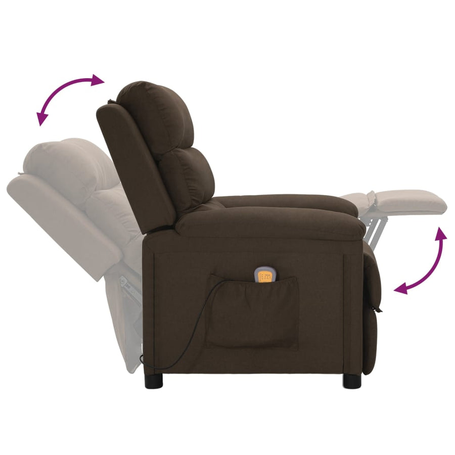 Massagestoel stof donkerbruin