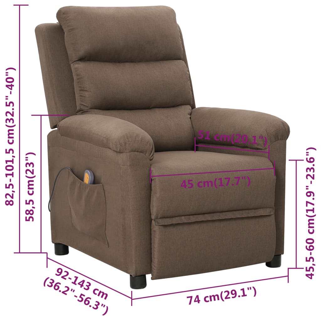 Massagestoel stof taupe