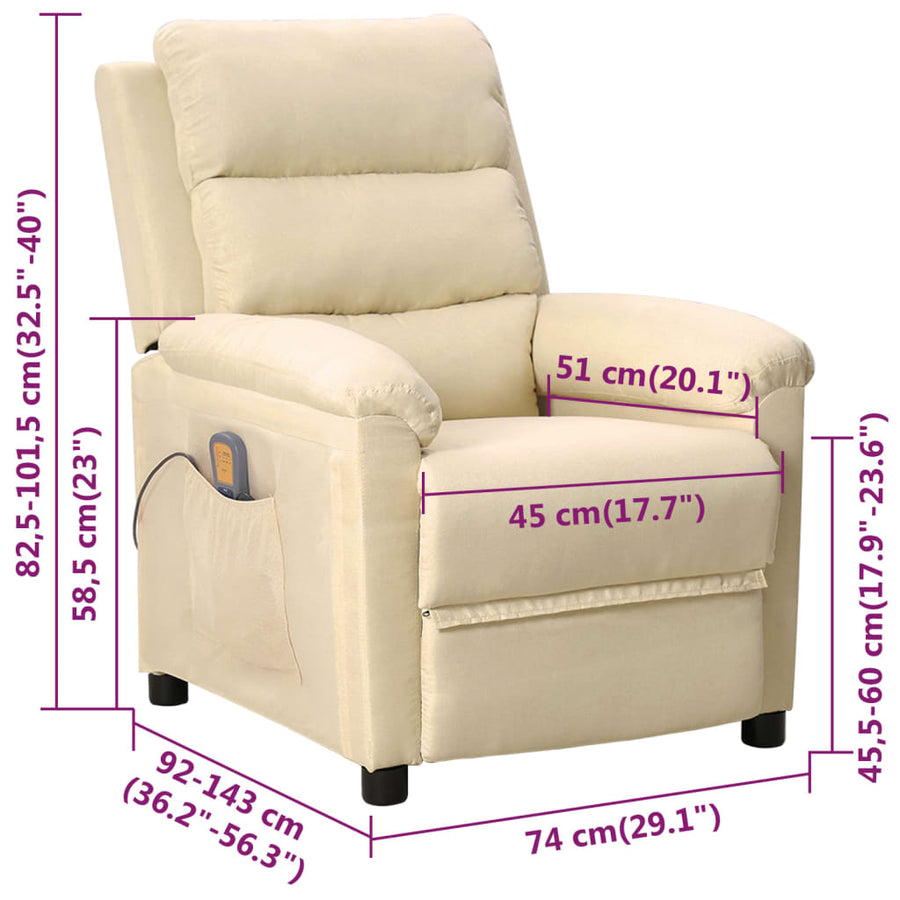 Massagestoel Stof Crèmekleurig