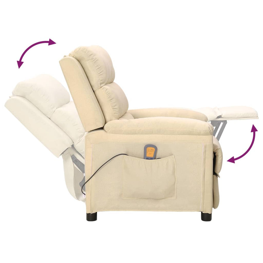 Massagestoel Stof Crèmekleurig