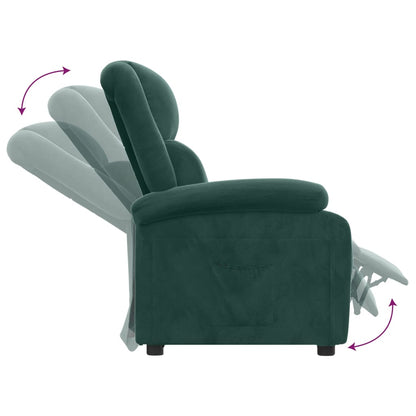 Fauteuil verstelbaar fluweel donkergroen