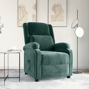 Fauteuil fluweel donkergroen verstelbaar
