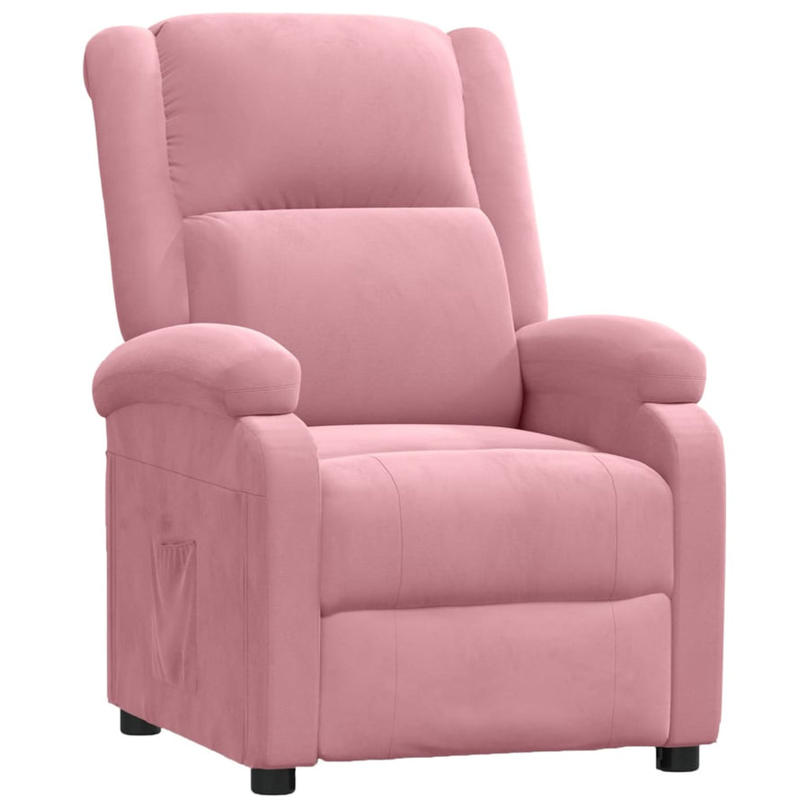 Fauteuil verstelbaar fluweel roze
