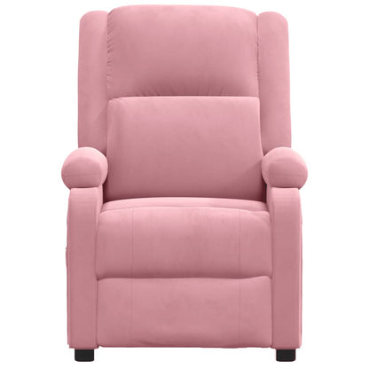 Fauteuil verstelbaar fluweel roze