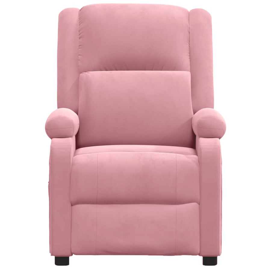 Fauteuil verstelbaar fluweel roze