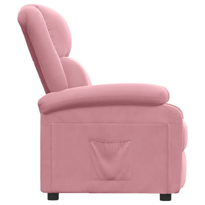 Fauteuil verstelbaar fluweel roze