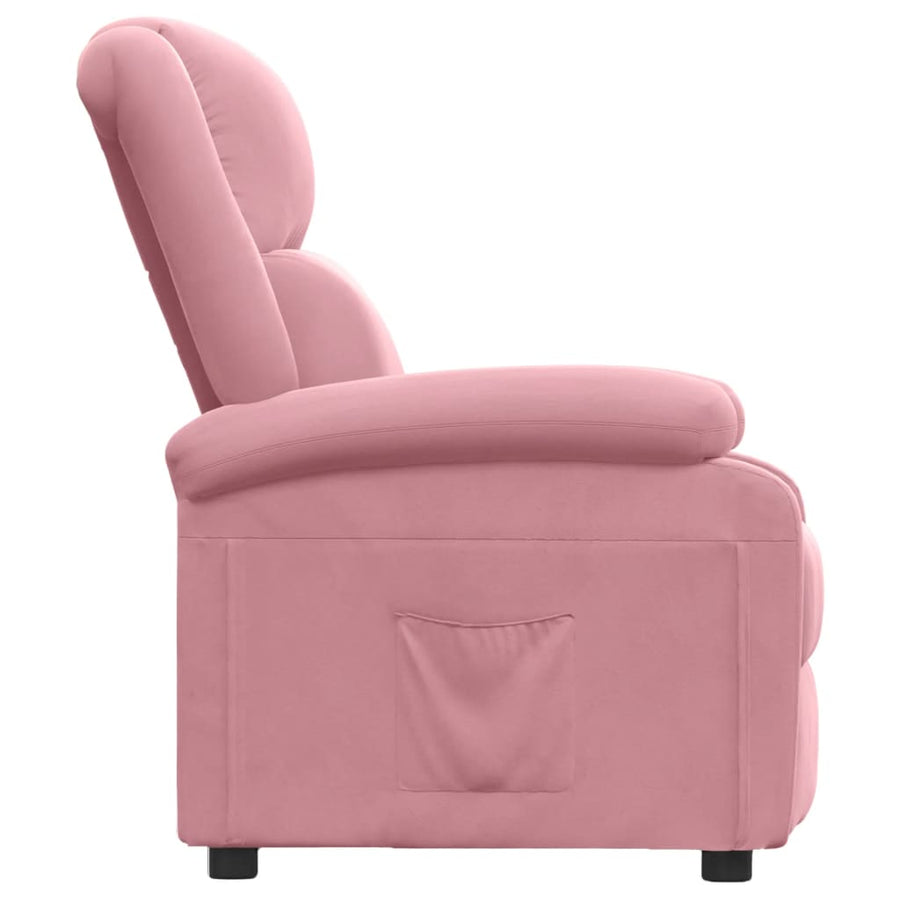 Fauteuil verstelbaar fluweel roze