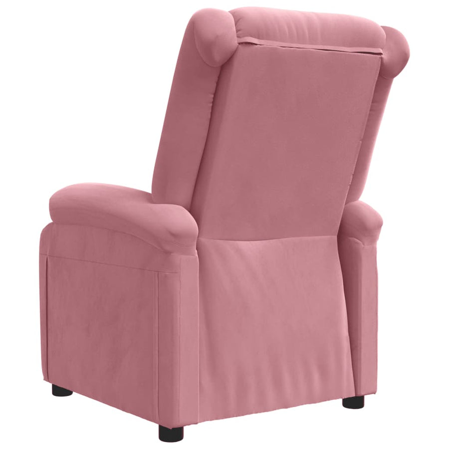 Fauteuil verstelbaar fluweel roze