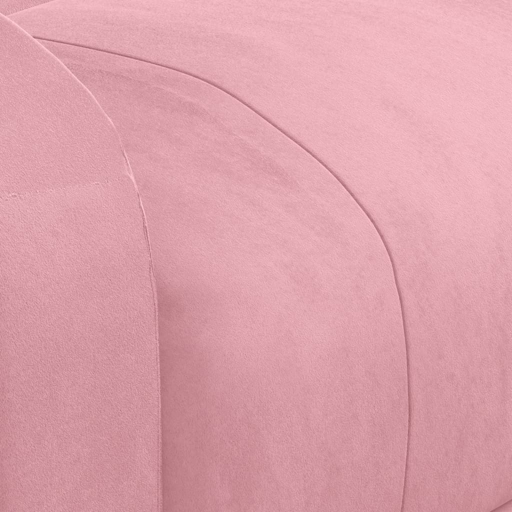 Fauteuil verstelbaar fluweel roze