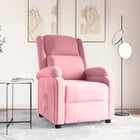 Fauteuil verstelbaar fluweel roze 70x93x98 cm