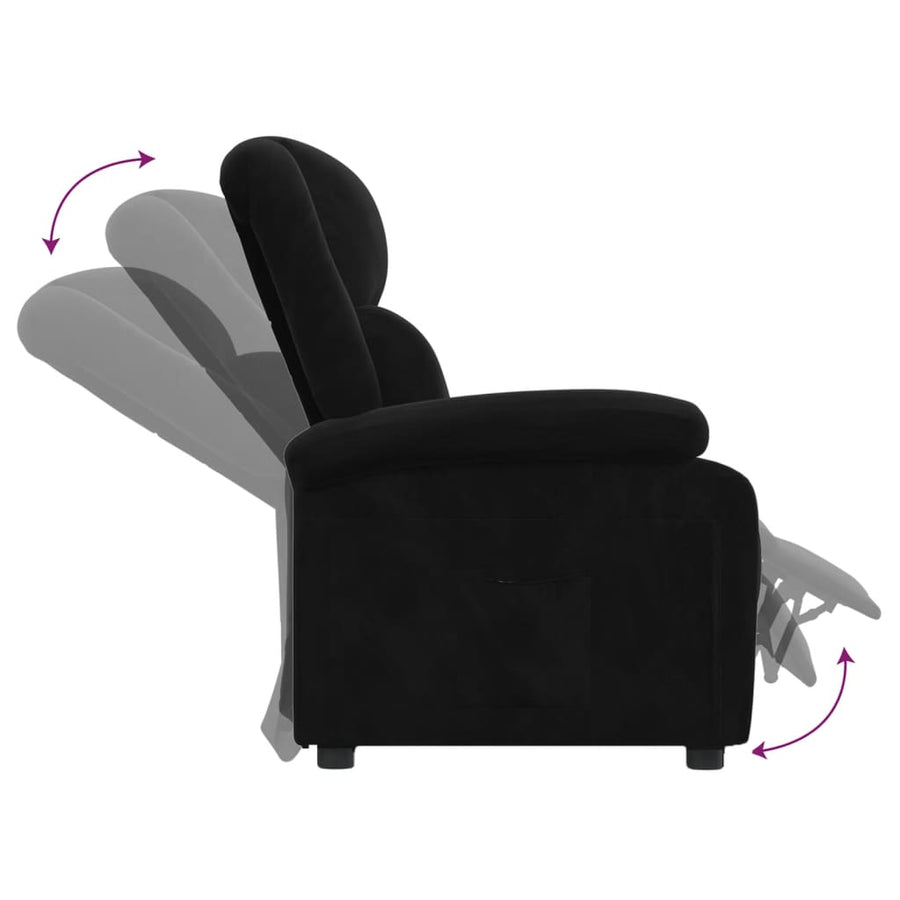 Fauteuil Verstelbaar Fluweel Zwart