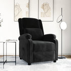 Fauteuil verstelbaar fluweel zwart 70x93x98 cm