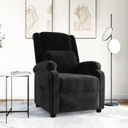 Fauteuil verstelbaar fluweel zwart 70x93x98 cm