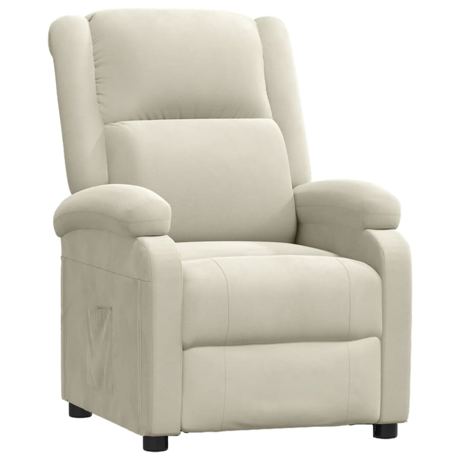 Fauteuil verstelbaar fluweel crèmekleurig