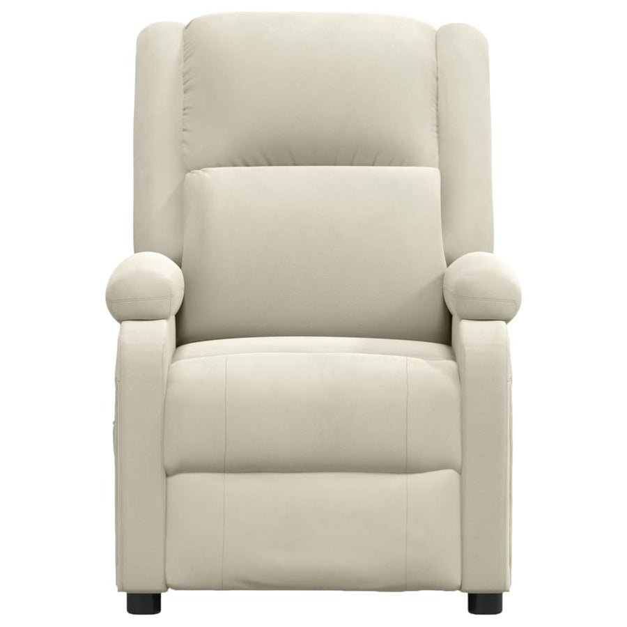 Fauteuil verstelbaar fluweel crèmekleurig