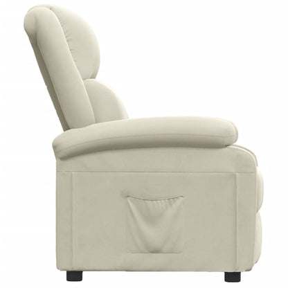 Fauteuil verstelbaar fluweel crèmekleurig