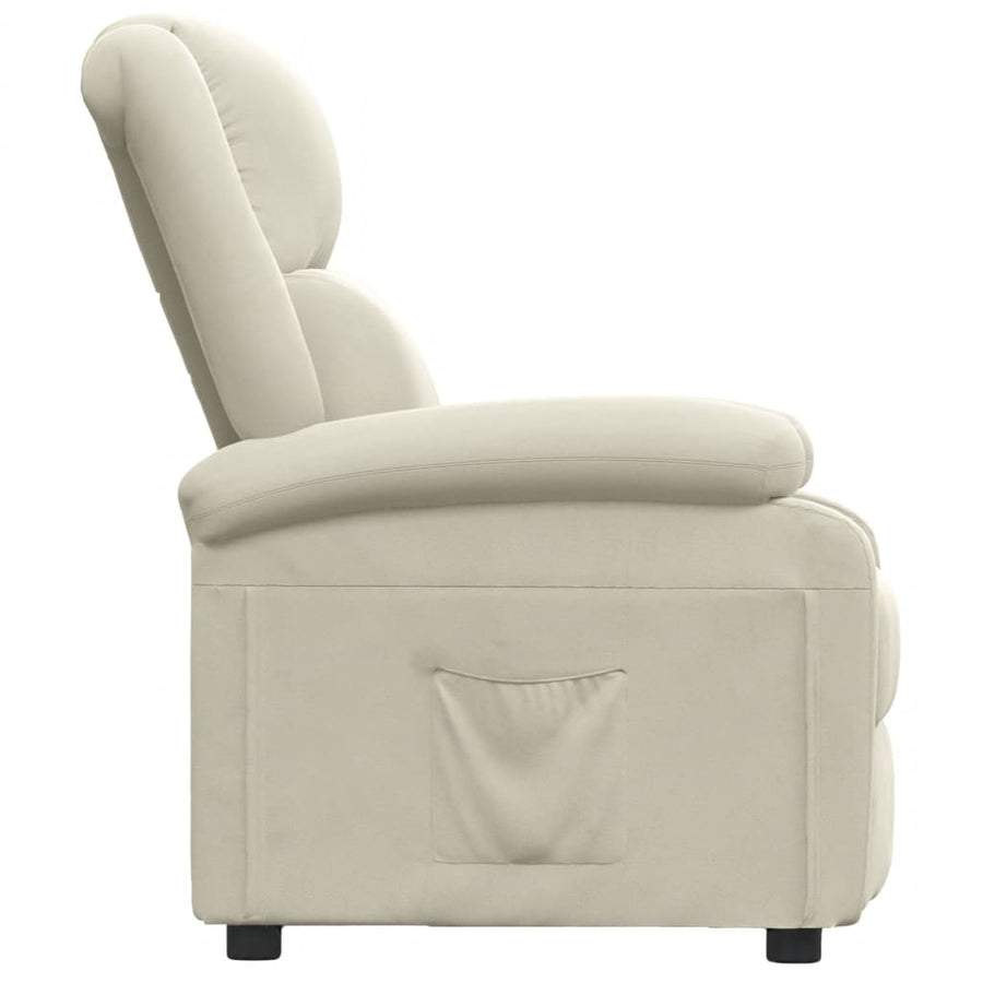 Fauteuil verstelbaar fluweel crèmekleurig
