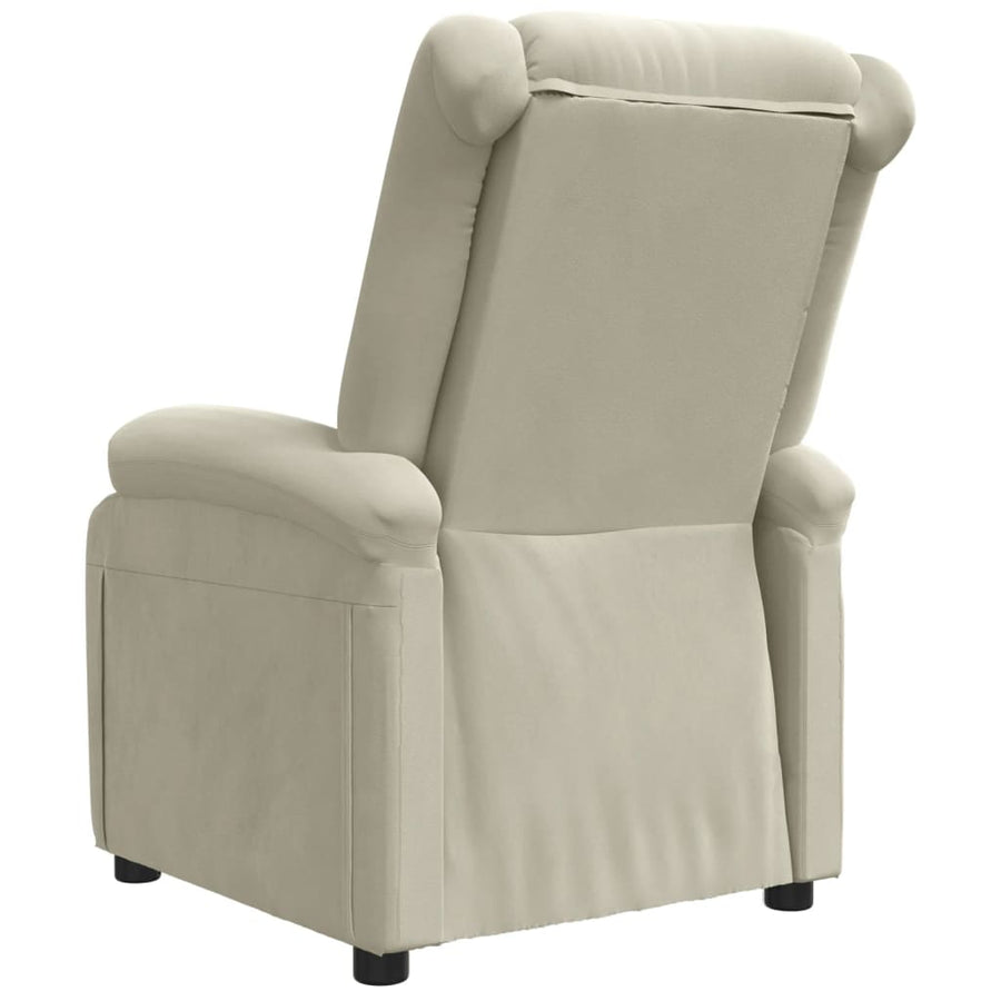Fauteuil verstelbaar fluweel crèmekleurig