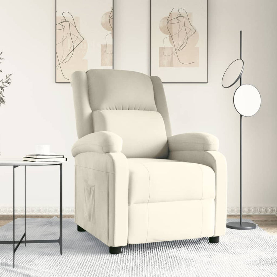 Fauteuil verstelbaar fluweel crèmekleurig