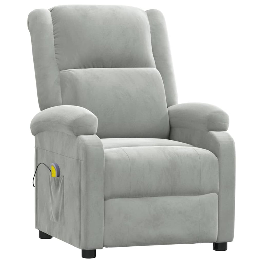 Massagestoel Fluweel Lichtgrijs