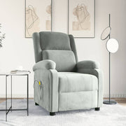Massage chair velvet light grey