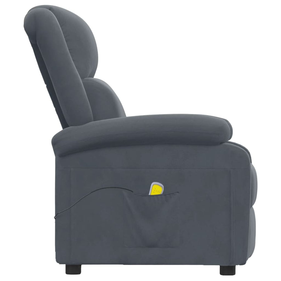 Massagestoel Fluweel Donkergrijs