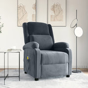 Velvet massage chair dark grey