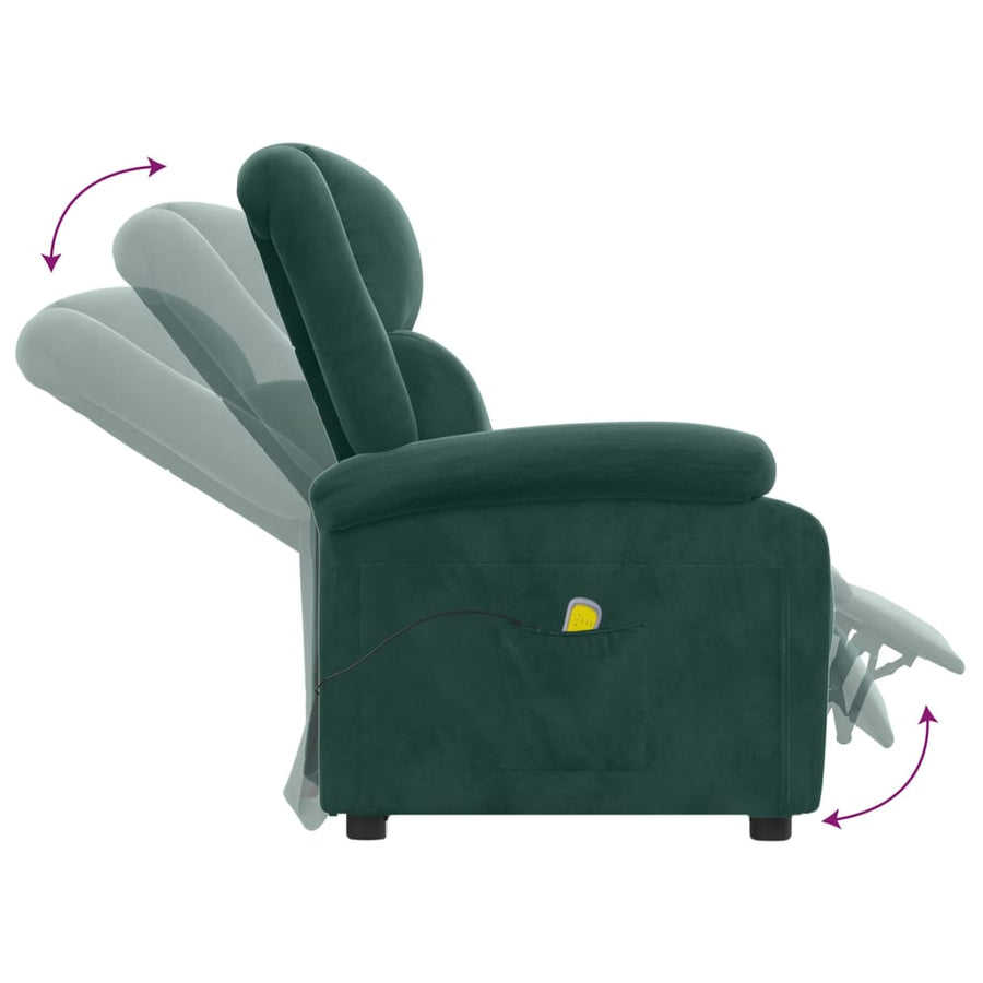 Massagestoel fluweel donkergroen
