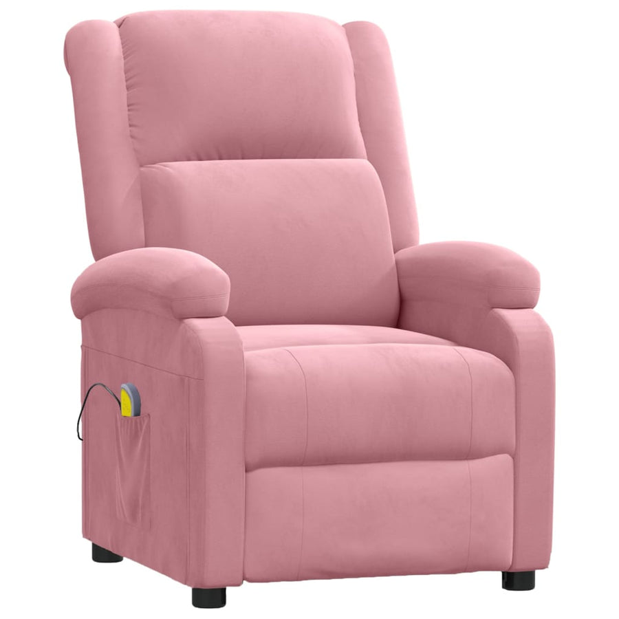 Massagestoel fluweel roze