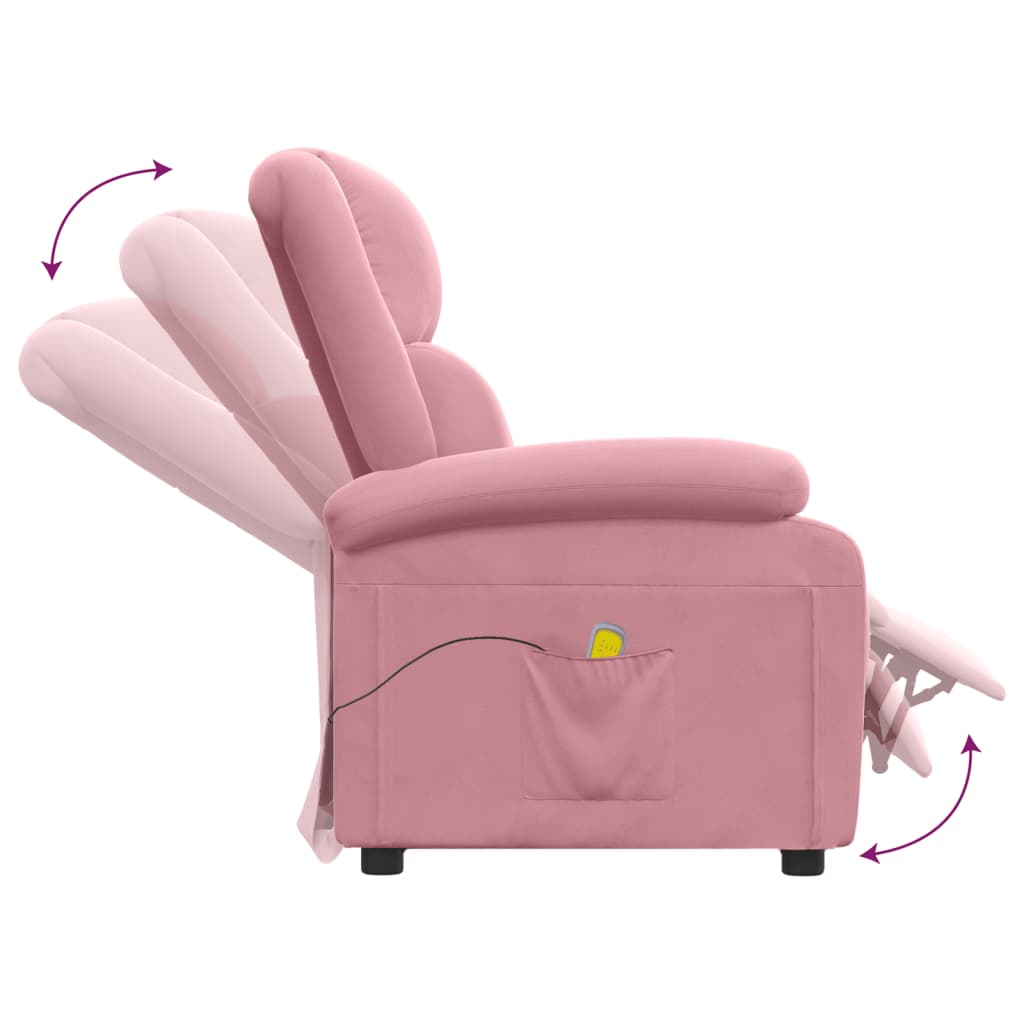 Massagestoel fluweel roze