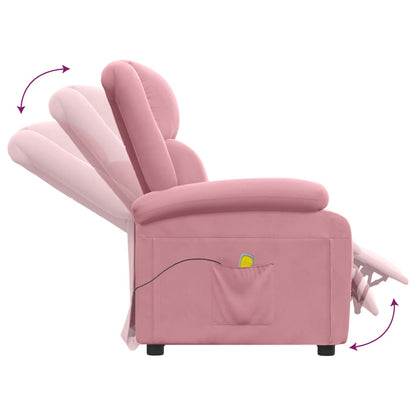 Massagestoel fluweel roze