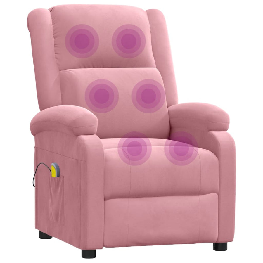 Massagestoel fluweel roze