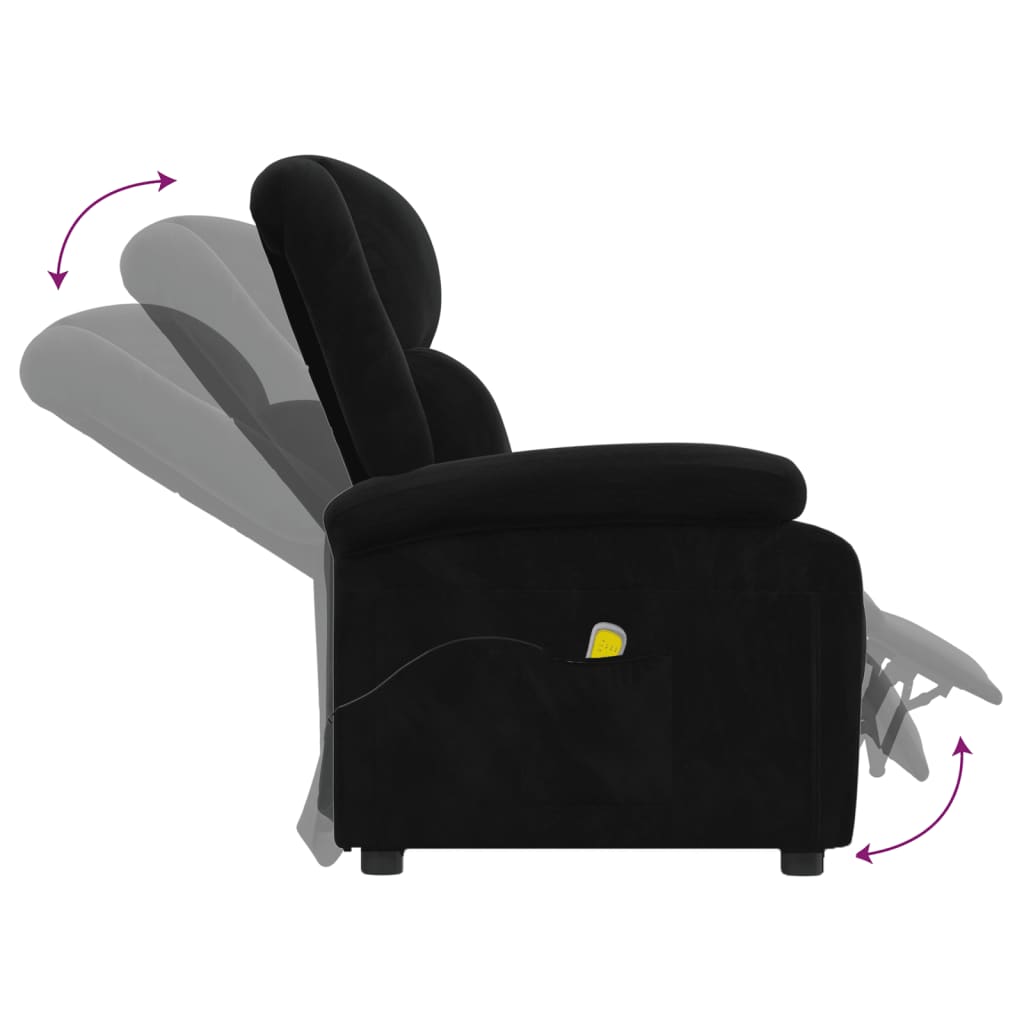 Massagestoel Fluweel Zwart