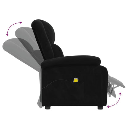 Massagestoel Fluweel Zwart