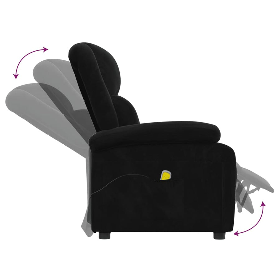 Massagestoel Fluweel Zwart