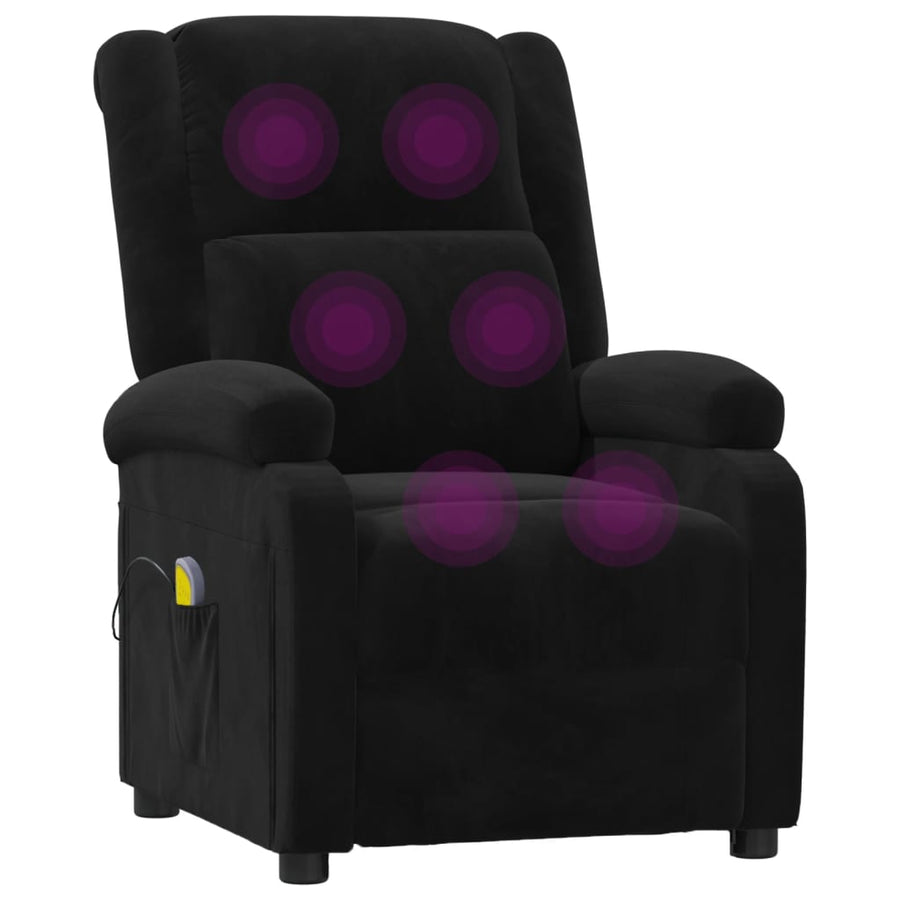 Massagestoel Fluweel Zwart