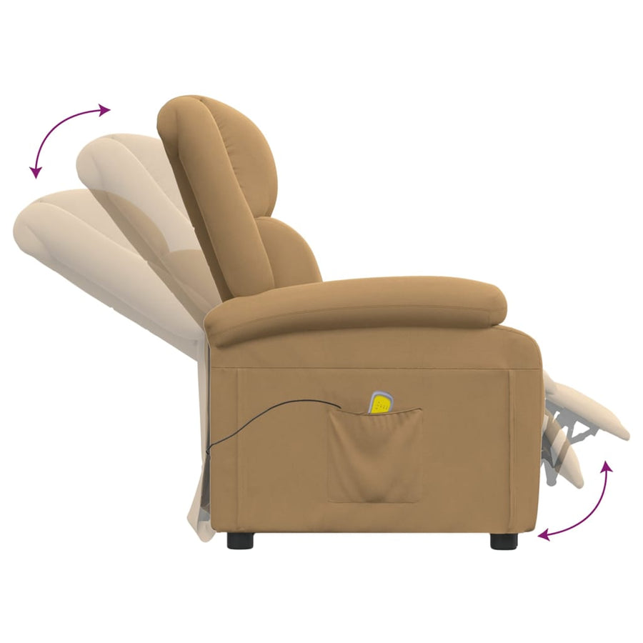 Massagestoel Fluweel Bruin 1