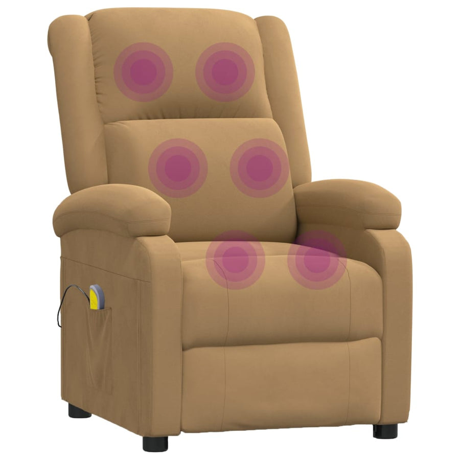 Massagestoel Fluweel Bruin 1