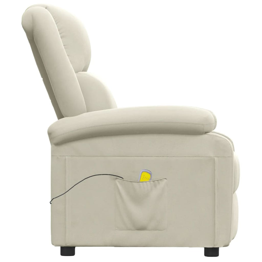 Massagestoel fluweel crèmekleurig