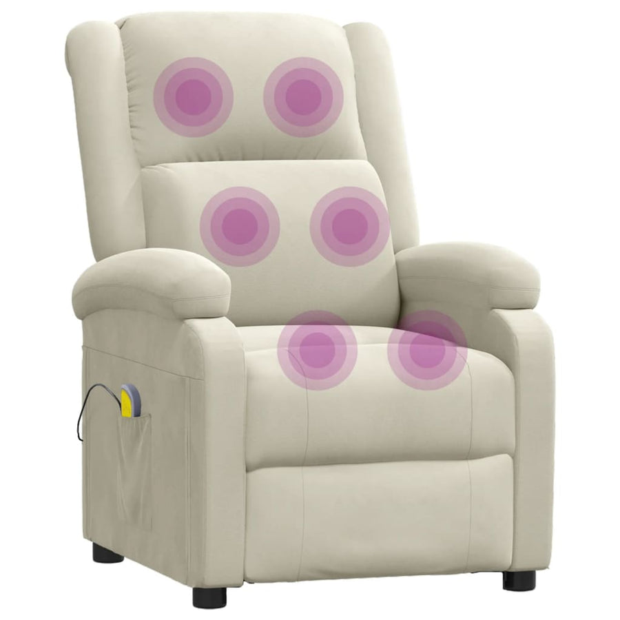 Massagestoel fluweel crèmekleurig