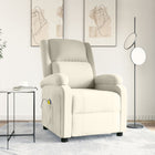 Massagestoel fluweel crème verstelbaar 70x93x98 cm