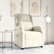 Massagestoel fluweel crème verstelbaar 70x93x98 cm