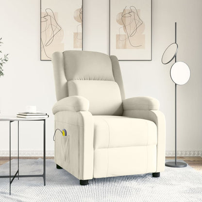 Massagestoel fluweel crèmekleurig