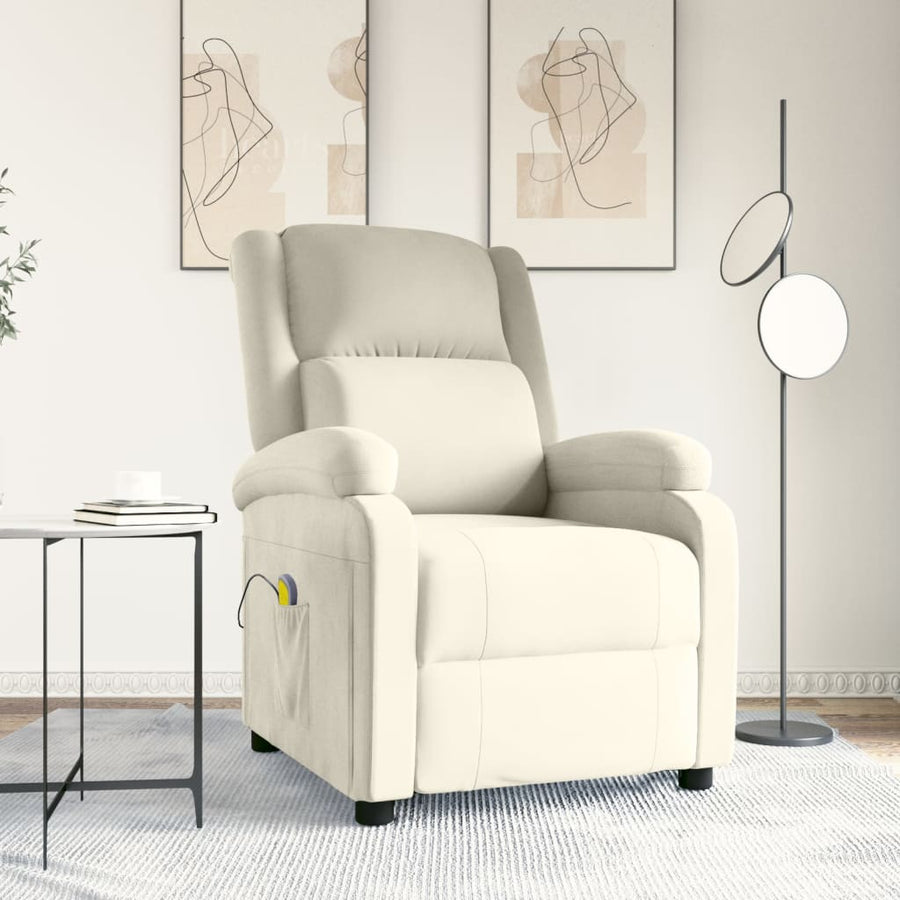 Massagestoel fluweel crèmekleurig