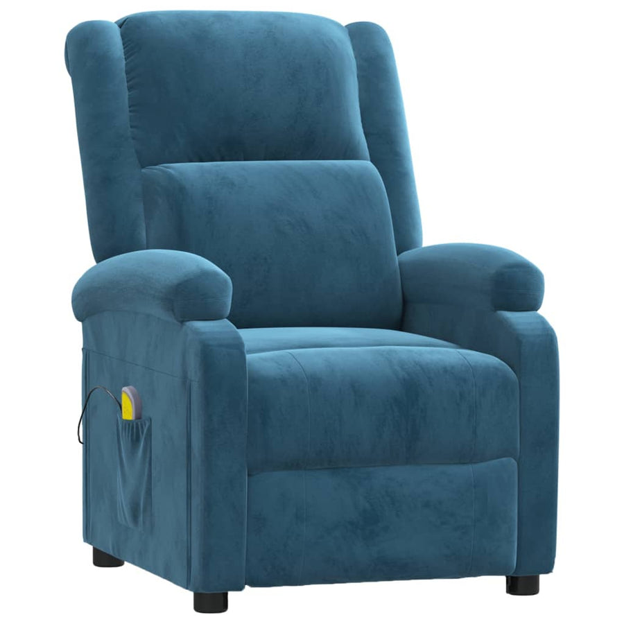 Massagestoel Fluweel Blauw