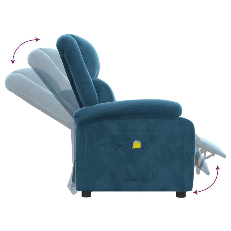 Massagestoel Fluweel Blauw