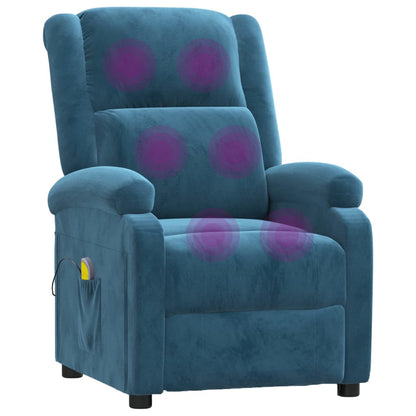 Massagestoel Fluweel Blauw