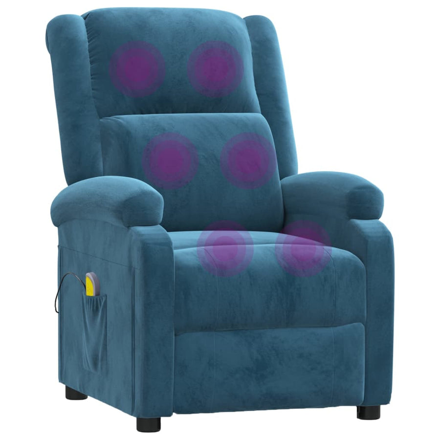 Massagestoel Fluweel Blauw