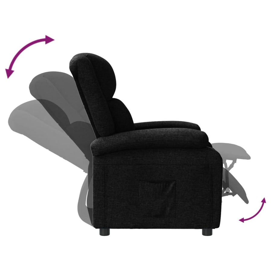 Fauteuil Verstelbaar Stof Zwart 1